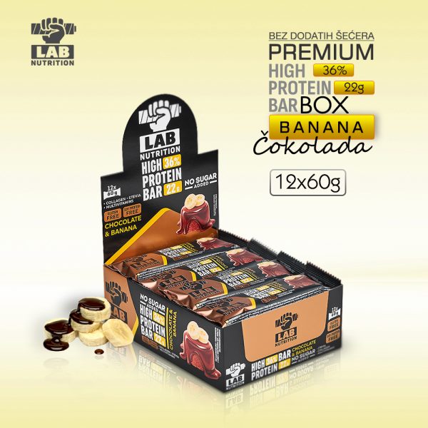 Proteinska čokoladica bez šećera - Banana i čokolada - PREMIUM BOX