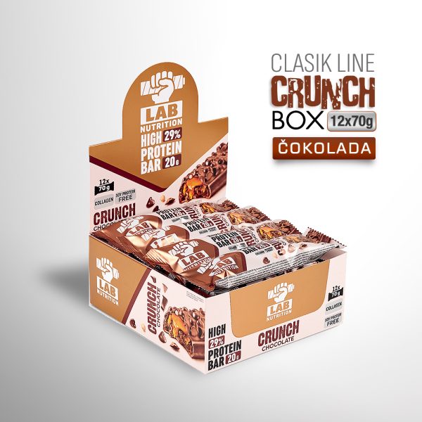 Proteinska Čokoladica - ČOKOLADA - Crunch - 12x70g - CLASSIC BOX