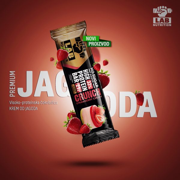 Hrskava Proteinska Čokoladica - JAGODA KREM - Crunch PREMIUM BOX - Image 3