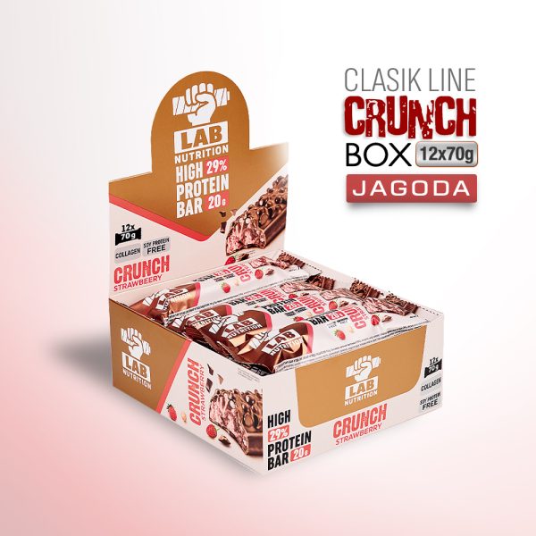 Proteinska Čokoladica - JAGODA - Crunch - 12x70g - CLASSIC BOX